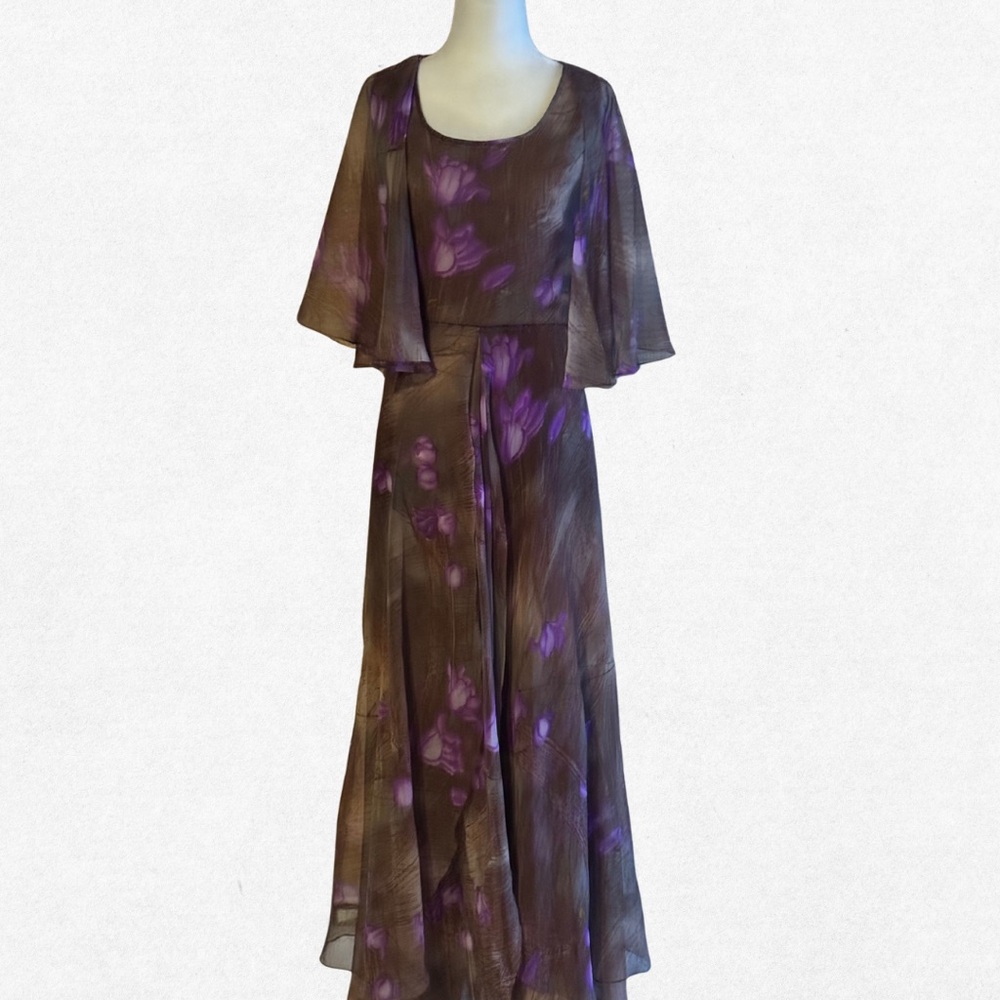 One of a kind: Mr. Blackwell Custom Floral Chiffon Gown Size 6